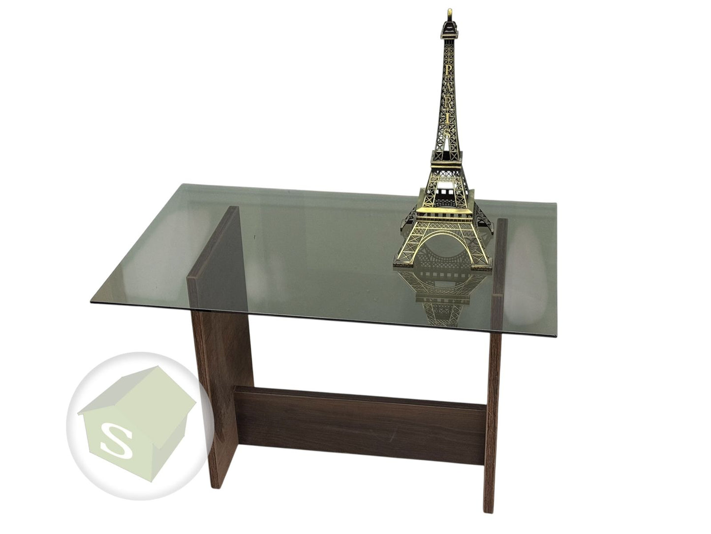 Mesa de centro minimalista melamina y vidrio