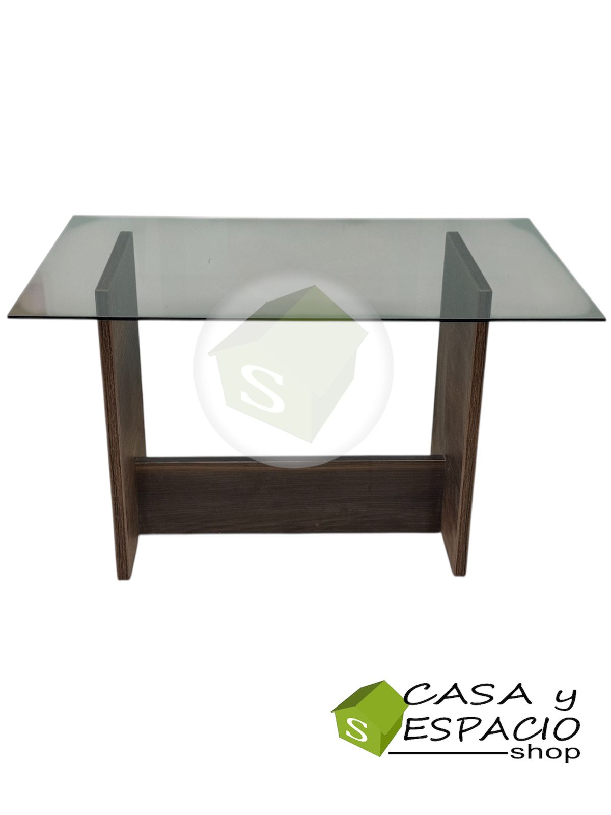 Mesa de centro minimalista melamina y vidrio