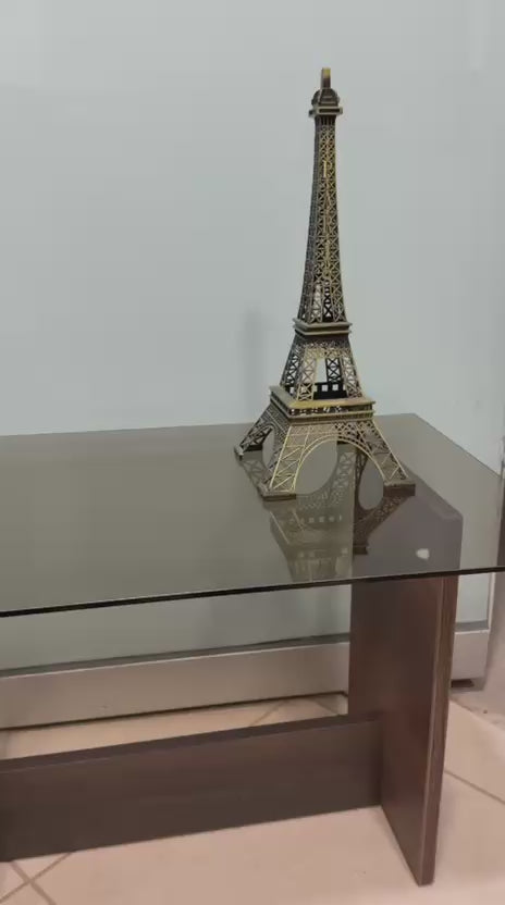 Mesa de centro minimalista melamina y vidrio